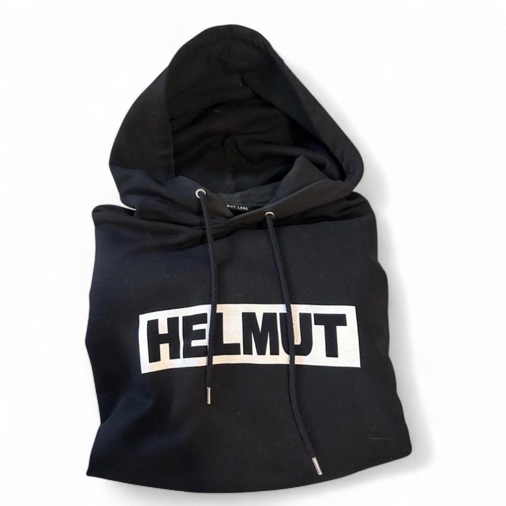 Helmut Lang Logo Black Hoodie Size M